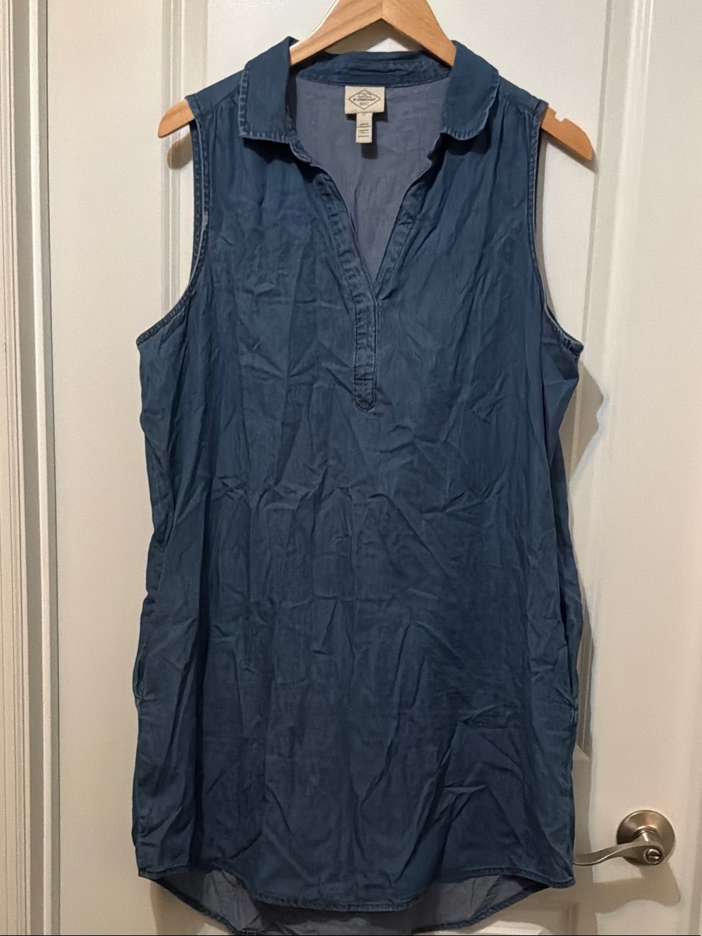 St. John's Bay Sleeveless Blue Chambray dress size xl
